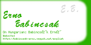 erno babincsak business card